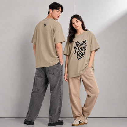 Jesus, I Love You Oversized Shirt (English Black Lettering)