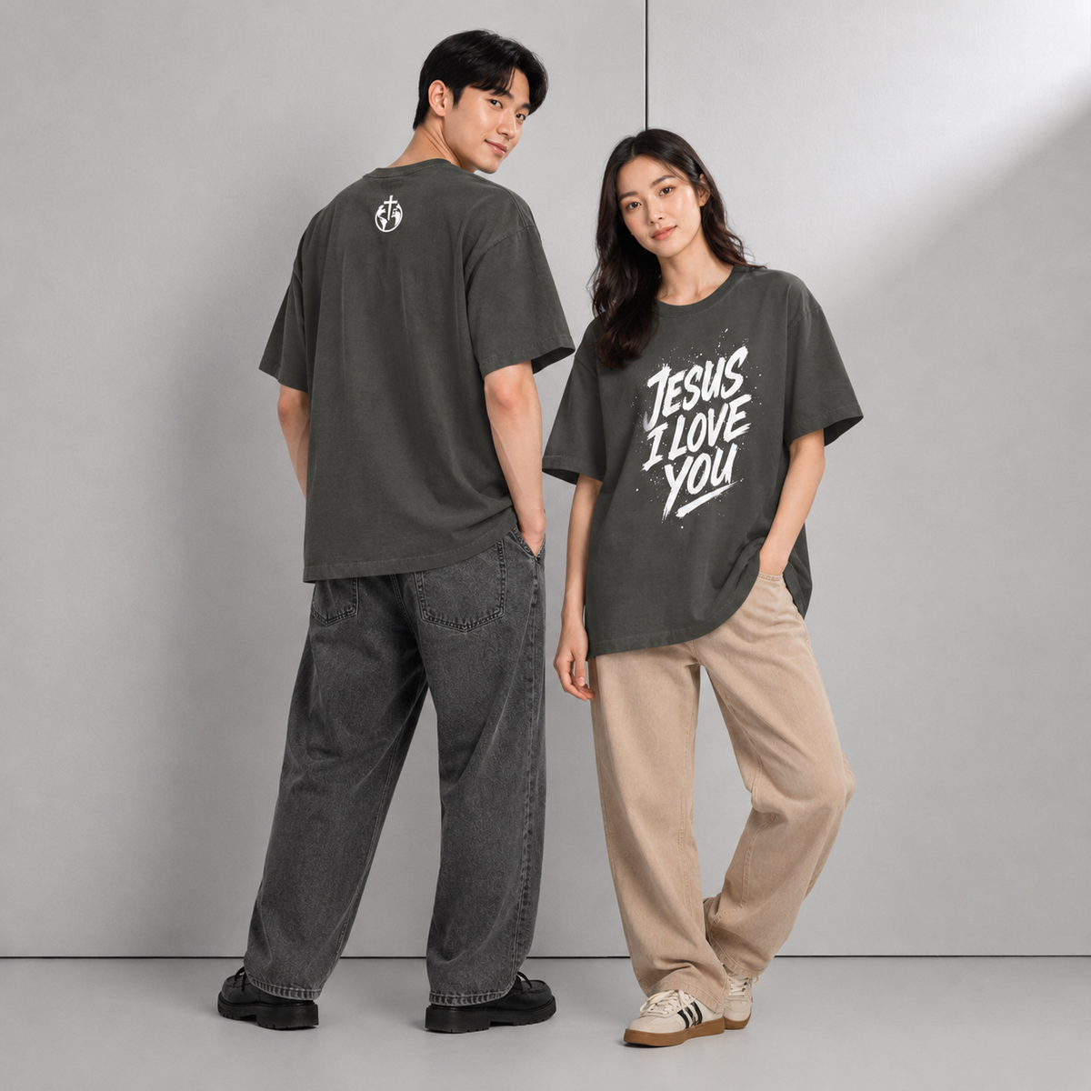 Jesus, I Love You Oversized Shirt (English White Lettering)