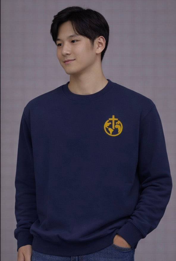 A Cross Culture Embroidered Sweatshirt